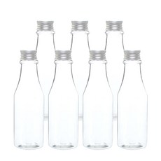 瓶都賣.com 透明飲料容器 鋁製銀色瓶蓋 AR200, 200ml, 7個