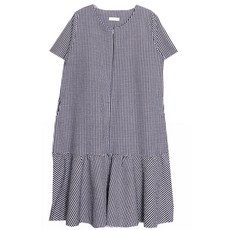 iyaan 孕婦格紋荷葉邊連身裙