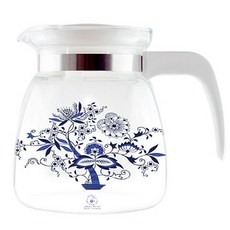 植物印花握把式玻璃茶壺, 1.3L, 混色