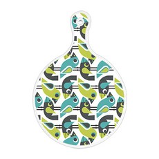 Roem Design 雙面圓形上菜砧板 鳥, 圖案印記, 1個