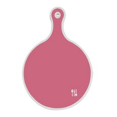 Roem Design 雙面圓形上菜砧板 粉紅色, 草莓藝術圖案, 1個