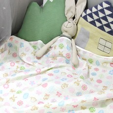 孩童用夏季棉紗毯, 森林動物寶寶款(粉色)