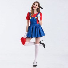 PartyBok.com 女性紅色瑪利歐女孩Cosplay服裝 AA17-01