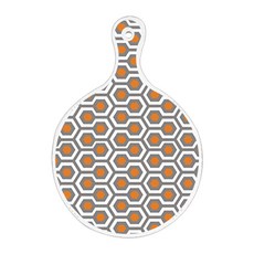 Roem Design 雙面圓形上菜砧板 閃亮圖案, 橘色藤蔓玫瑰, 1個