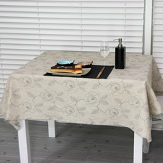 NASANDECO 亞麻黑玫瑰桌巾 T569-3, 混合色, 2人用(130 x 130 mm)