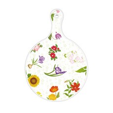 Roem Design 雙面圓形上菜砧板 山茶花, 粉色八哥, 1個