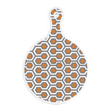 Roem Design 雙面圓形上菜砧板 閃亮圖案, 英格蘭杏黃色格紋, 1個