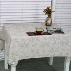 NASANDECO 亞麻酒紅玫瑰桌巾 T569-2, 混合顏色, 2人用(130 x 130 mm)