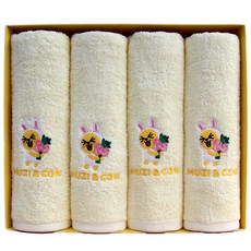Moohan Towel Kakao Friends棉紗洗臉毛巾4入禮盒組, Muzi, 1組