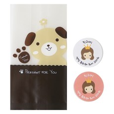 Hwangssinaedosirak M號小狗袋 100入 + 新款皇冠女孩貼紙 100入, 1套