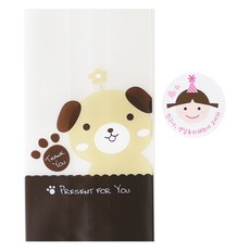 Hwangssinaedosirak M號袋 狗狗 100入 + 尖帽女孩貼紙 100入, 1套