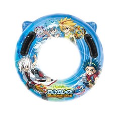 BEYBLADE 戰鬥陀螺 充氣扶手兒童游泳圈 戰鬥陀螺款 70cm, 藍色, 1個