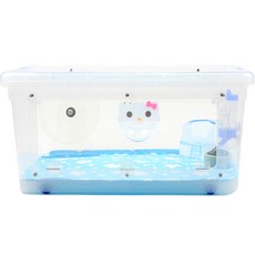 아올로 40L 투명아크릴 앞문열림형 철망 햄스터리빙박스, 혼합 색상, 1개