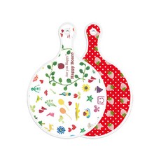 Roem Design 雙面設計圓形上菜砧板 Happy, 紅色草莓, 1個
