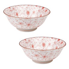 陶瓷麵碗, 2件, 粉色的