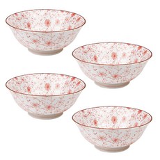 陶瓷麵碗, 4件, 粉色的