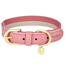 블루베리펫 강아지 레더 목줄, 치크핑크, 1개