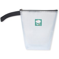 姓名標籤長款透明防水掛繩收納袋, 黑色