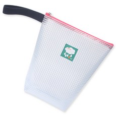 姓名標籤長款透明防水掛繩收納袋, 蜜桃粉