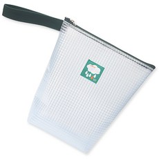 姓名標籤長款透明防水掛繩收納袋, 綠色