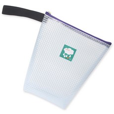 姓名標籤長款透明防水掛繩收納袋, 紫色