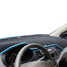 BlueCode 毛氈防滑儀表板避光墊 金屬標誌 黑色+天空藍, Grandeur XG ~2005年