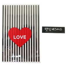 愛心餅乾包裝袋 黑色 50入+貼紙 黑色 50入, 1套