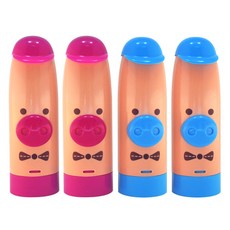 misoro 豬簽字筆 12 色 64x160mm, 粉紅色+天空藍, 4組