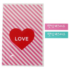 Hwangssinaedosirak 愛心包裝袋 粉色 100入+手寫字貼紙 請享用 粉紅色 50入+薄荷色 50入, 1套