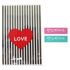 Hwangssinaedosirak 愛心袋 黑色 30入 + 手寫風請慢用貼紙 粉紅色 15入 + 薄荷綠色 15入, 1套