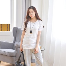 이얀 라운드 베이직 티셔츠 임부복