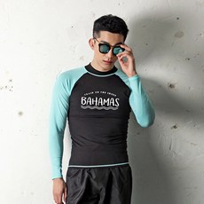 펀한커플 바하마 민트나그랑 남성용 래쉬가드 상의