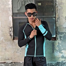 펀한커플 웨이브 절개 남성용 집업 래쉬가드 상의