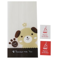 狗狗自黏袋 100入+生日快樂貼紙 100入, 1套
