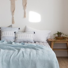 elena heim 3重編織人造絲夏季薄被, 牛奶天空