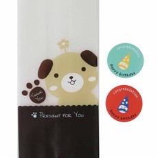 황씨네도시락 M봉투 강아지 100p + 스티커 고깔생일 원형 100p, 1세트