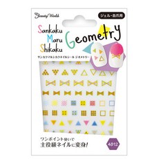 Sankaku Maru Shikaku 幾何圖形美甲貼, 混合顏色, 1個