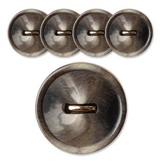 時尚亮點環形鈕扣 21mm, 灰色, 5個