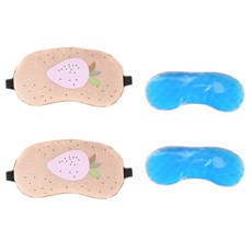BUYSELL 睡眠眼罩 草莓+冰袋 2入, 1套