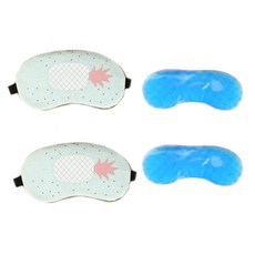 BUYSELL 睡眠眼罩 鳳梨+冰袋 2入, 1套
