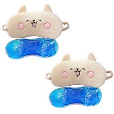 BUYSELL 睡眠眼罩 快樂小狗+冰袋 2入, 1套