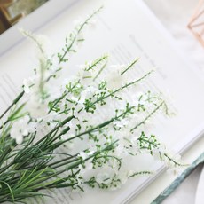 幸福村莊 人造迷迭香花束 2束, 1套, 白色