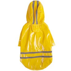 DM 寵物簡約連帽雨衣, 黃色