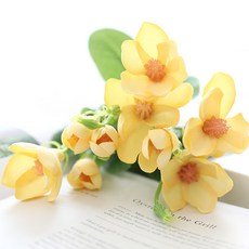 Happy Village 人造小蒼蘭花叢 2入, 黃色, 2個