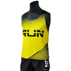 DEUCE SEVEN 高級款修身馬拉松上衣背心 MTa4041, 萊姆綠點