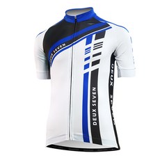 Deuce Seven Racing Fit自行車短袖車衣 藍色線條