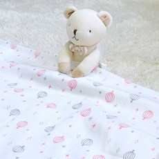 Juyoung Textile Ozmam 夏季棉毯 110*110cm, 閃亮款 粉色