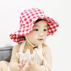 알로하제이 체크 미키 아기 썬햇