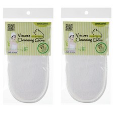 Tolan Bisco潔面手套洗臉海綿, 白色的, 2個