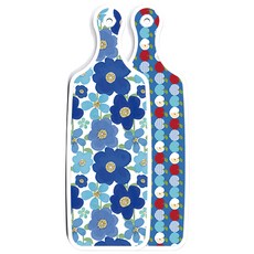 Loem Design 雙面設計上菜砧板 蘋果牆壁色, 壁藍色花朵, 1個